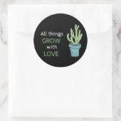 Chic alles wachsen mit Liebe motivierend Runder Aufkleber (Tasche)
