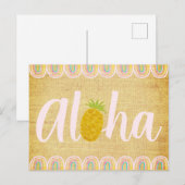  Chic Aloha Pineapple Einladungspostkarte (Vorne/Hinten)