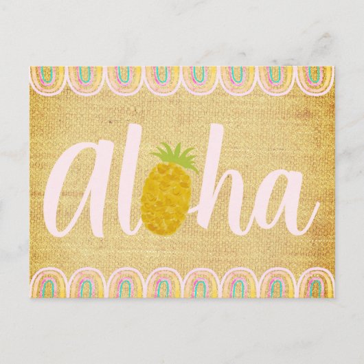  Chic Aloha Pineapple Einladungspostkarte (Vorderseite)
