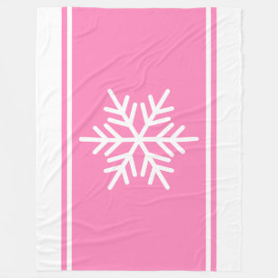 Chic Alpine Snowflake Rosa Racing Streifen Fleecedecke