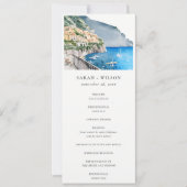 Chic Amalfi Küste Italien Landscape Wedding Progra Einladung (Vorderseite)
