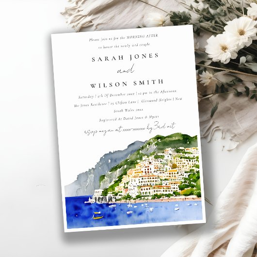 Chic Amalfi Küste Italien Landschaft Morgens Einladung