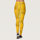 Chic Amber Orange Atomvortex Muster Leggings (Rückseite)