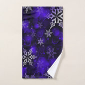 Chic Amethyst Lila Snowflake Motif Badhandtuch Set (Handtuch)