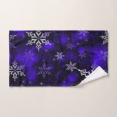 Chic Amethyst Lila Snowflake Motif Badhandtuch Set (Handtuch)