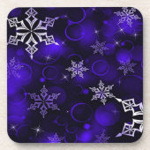 Chic Amethyst Lila Snowflake Motif Getränkeuntersetzer (Vorderseite)