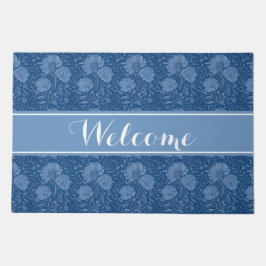 Chic and Cosy: Blue Floral Fußmatte