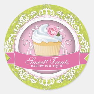 Chic and Elegante Cupcake Box Stickers