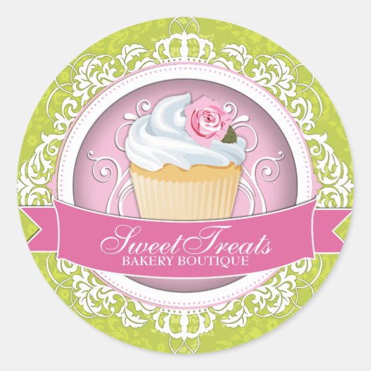 Chic and Elegante Cupcake Box Stickers (Vorderseite)