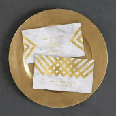 Chic and Elegante Marble Imitats Gold Geometric Visitenkarte