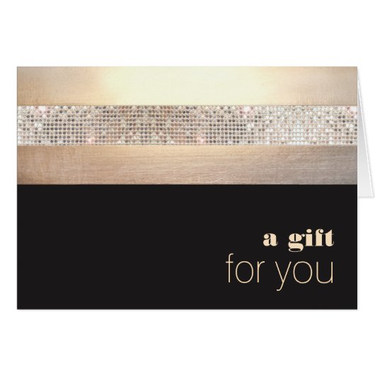 Chic and Elegante Sequin Gold Black Gift Card (Vorderseite (Horizontal))