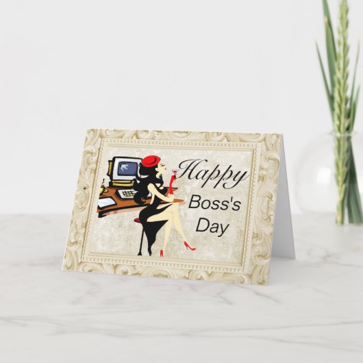 Chic and Fun Boss's Day Card Dankeskarte (Vorderseite)