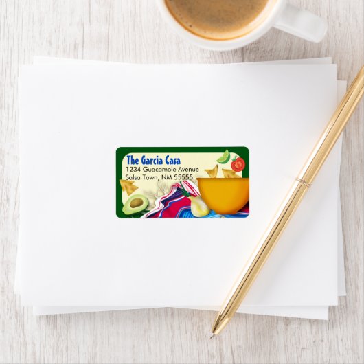 Chic and Fun Mexican Fiesta Address Label Adressaufkleber (Insitu)