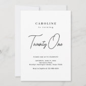 Chic and Modern 21. Geburtstag Einladung (Vorderseite)