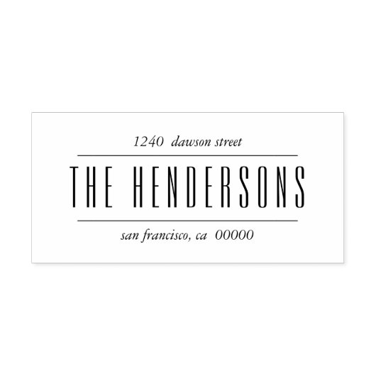 Chic and Modern Family Bold Script Rücksendeadress Permastempel (Design)