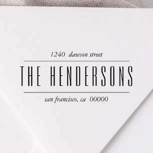 Chic and Modern Family Bold Script Rücksendeadress Permastempel