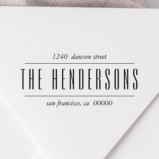 Chic and Modern Family Bold Script Rücksendeadress Permastempel