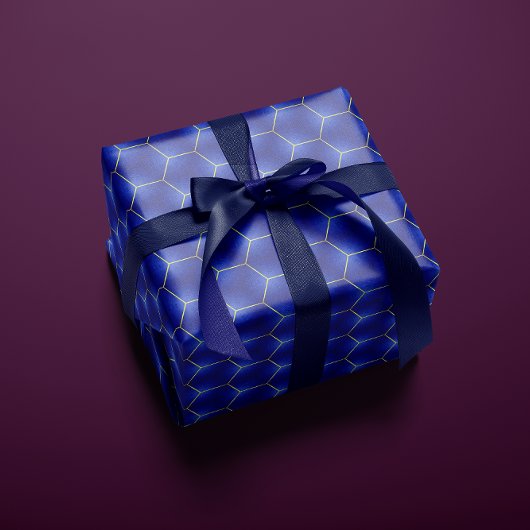Chic and Modern Navy and Gold Geometric Geschenkpapier