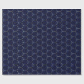 Chic and Modern Navy and Gold Geometric Geschenkpapier (Flach)