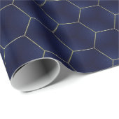 Chic and Modern Navy and Gold Geometric Geschenkpapier (Rolleneckpunkt)