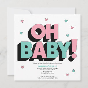 Chic and Playful Baby Shower Einladung - Oh Baby