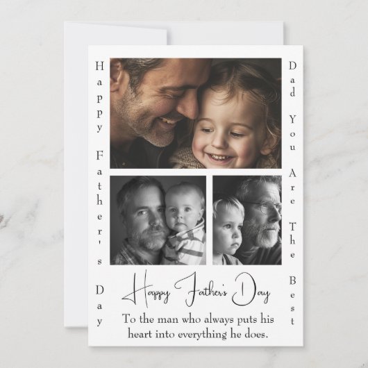 Chic and Simple Father's Day Card 3 Benutzerdefini Feiertagskarte (Vorderseite)