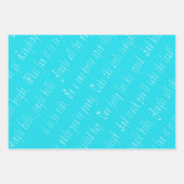 Chic and Stylish Turquoise Blue Christmas Script Geschenkpapier Set (Vorderseite)