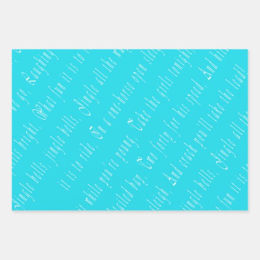 Chic and Stylish Turquoise Blue Christmas Script Geschenkpapier Set (Vorderseite)