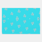 Chic and Stylish Turquoise Blue Christmas Script Geschenkpapier Set (Vorderseite 3)