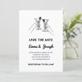 Chic and Whimsical Martini Glasses and Photo Save The Date (Stehend Vorderseite)