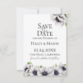 Chic Anemone Floral Save the Date Ankündigung (Vorderseite)