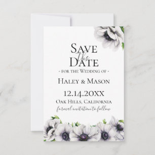 Chic Anemone Florale Save The Date Ankündigung