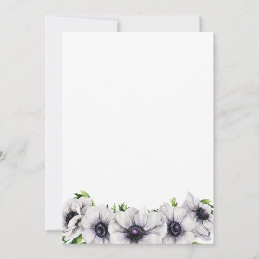 Chic Anemone Wedding Einladung (Rückseite)