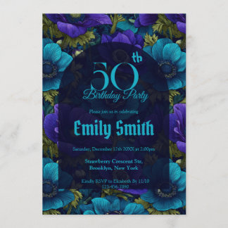 Chic Anemones Aesthetic Nature-Inspired Parties Einladung