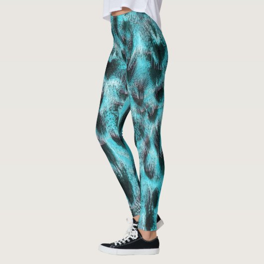 Chic Animal Print in blau - Federdesign Leggings (Links)