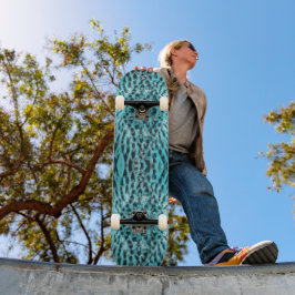 Chic Animal Print in blau - Federdesign Skateboard