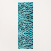 Chic Animal Print in blau - Federdesign Yogamatte (Vorderseite)