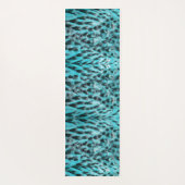 Chic Animal Print in blau - Federdesign Yogamatte (Rückseite)