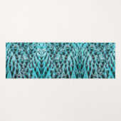 Chic Animal Print in blau - Federdesign Yogamatte (Vorderseite (Horizontal))