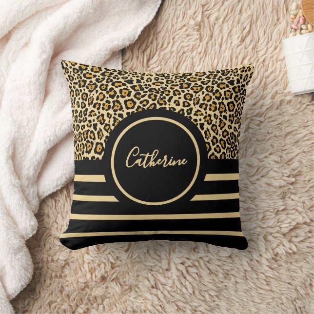 Chic Animal Skin Leopard Pattern Throw Pillow Kissen (Decke)