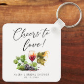 Chic Anklang an die Liebe Aquarellwein Gefallen Schlüsselanhänger (Rückseite)