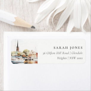 Chic Annapolis Maryland Watercolor-Adresse