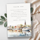 Chic Annapolis Maryland Watercolor Wedding Dankeskarte