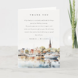 Chic Annapolis Maryland Watercolor Wedding Dankeskarte