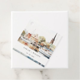 Chic Annapolis Maryland Watercolor Wedding Geschenkanhänger