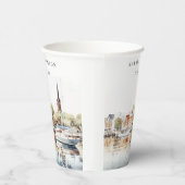 Chic Annapolis Maryland Watercolor Wedding Pappbecher (Rechts)