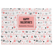 Chic Anniversary Heart Lettering Custom Gift Bag Große Geschenktüte (Rückseite)