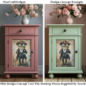 Chic Anthropomorpher Steampunk Frog R4F Decoupage Seidenpapier