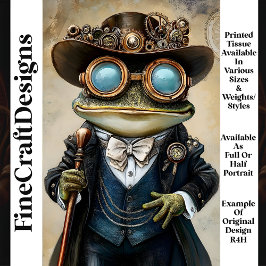 Chic Anthropomorpher Steampunk Frog R4H Decoupage Seidenpapier