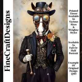 Chic Anthropomorphes Steampunk Horse Q8H Decoupage Seidenpapier